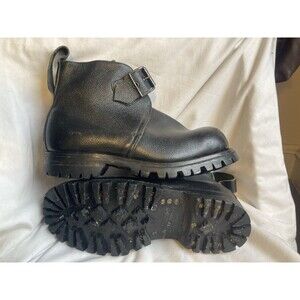 Itshide Leather BOOTS Commando Black Steel Toe Screw Soles UK 6 US 7 Military